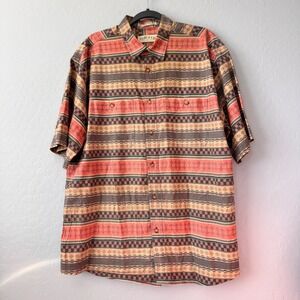 Orvis Sporting Traditions Vintage Shirt Mens Large Striped Aztec Southwestern